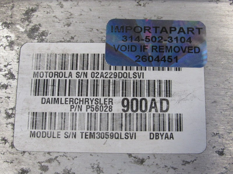 PROGRAMMED PLUG & PLAY 00 Durango 5.2L V8 ECM 56028900AD 900 PROG 4451