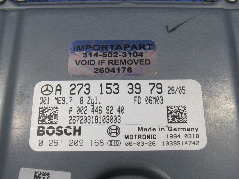 07-08 Mercedes SL550 ECU ECM PCM Engine Computer UNLOCKED 273 153 39 7