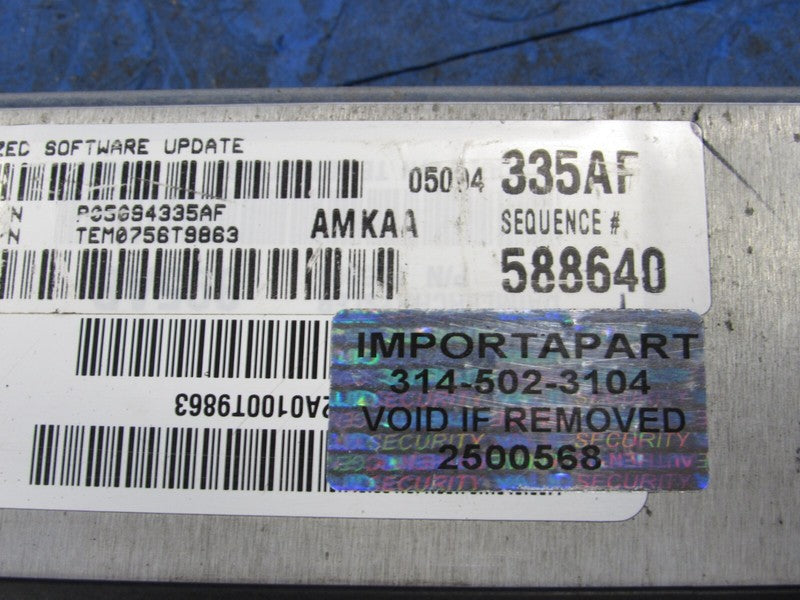 PROGRAMMED PLUG & PLAY 06 Dodge Ram 3.7L MT ECM 05094335AF 335 PROG 05