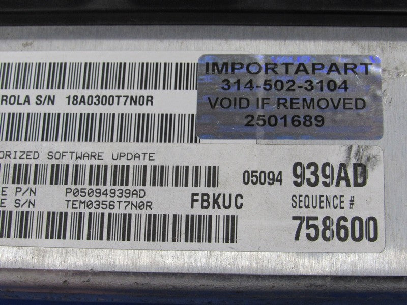 PROGRAMMED PLUG & PLAY 06 Jeep Liberty KJ 3.7L AT ECM 05094939AD 939 P