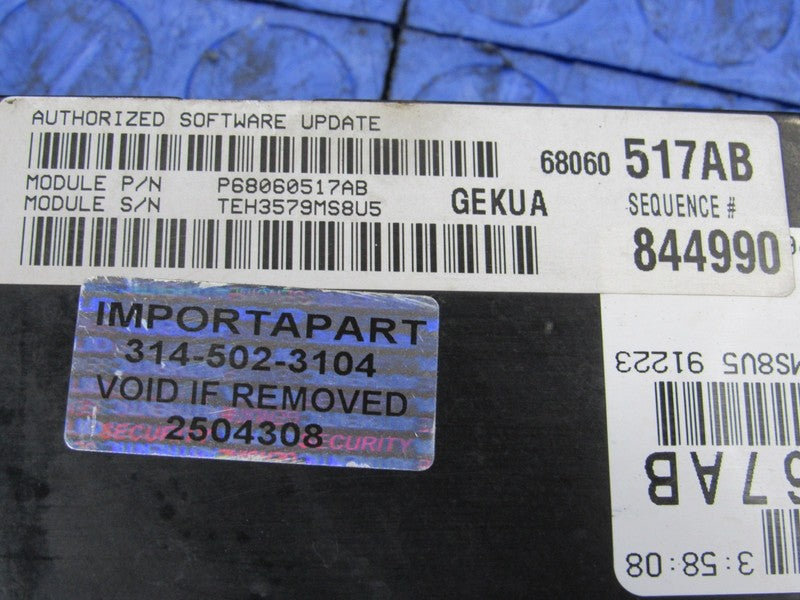 PROGRAMMED PLUG & PLAY 10 Jeep Commander 3.7L V6 4X2 ECM 68060517AB 51