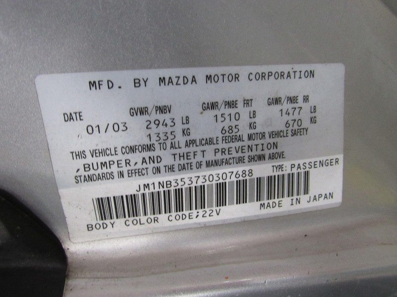 99-05 Mazda Miata MX-5 NB Left LH Driver Side Front Door Window Glass 