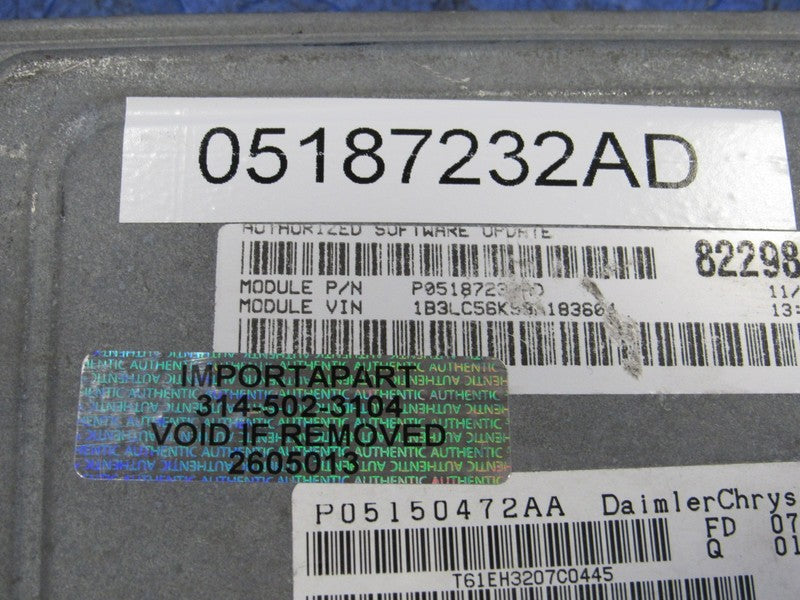 PLUG & PLAY 08 Sebring Avenger 2.4L Engine Computer ECU 05187232 PROG 
