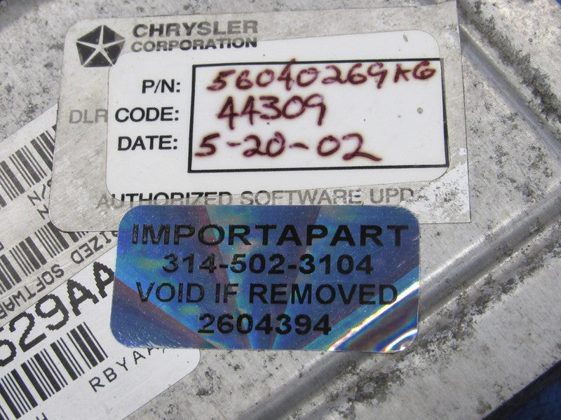 PROGRAMMED PLUG & PLAY 01 Dodge Ram 1500 5.2L AT ECM 56040269AG 269 PR