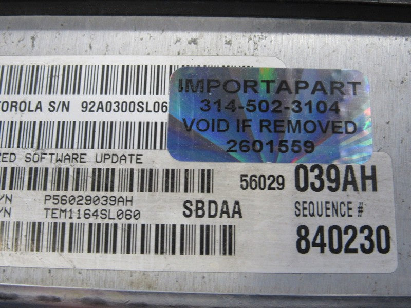 PLUG & PLAY 04 Dodge Durango 5.7 V8 Hemi Engine Computer ECU 56029039 