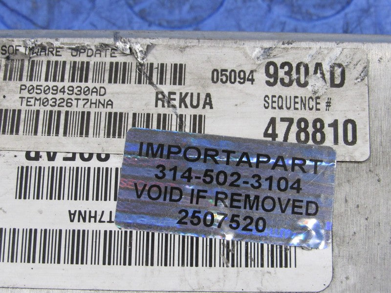 PLUG & PLAY 06 Grand Cherokee 3.7 V6 4x2 Engine Computer ECU 05094930 