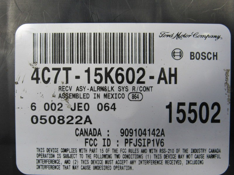 04-07 Ford F250 F350 Multifunction Anti-Theft Keyless Module 4C7T-15K6