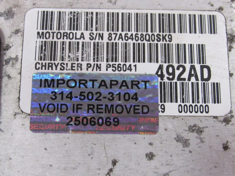PROGRAMMED PLUG & PLAY 99 Jeep Cherokee XJ 4.0 4x4 ECM 56041492AD 492 