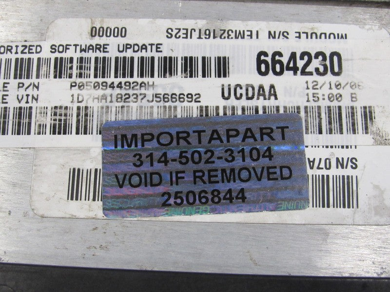 PROGRAMMED PLUG & PLAY 07 Dodge Ram 1500 Truck 5.7 ECM 05094492AH 492 