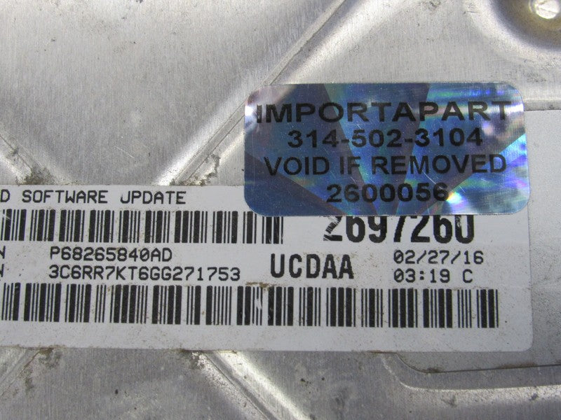 PLUG & PLAY 16 Ram 1500 5.7L AT 4X4 Engine Computer ECU 68265840 PROG 