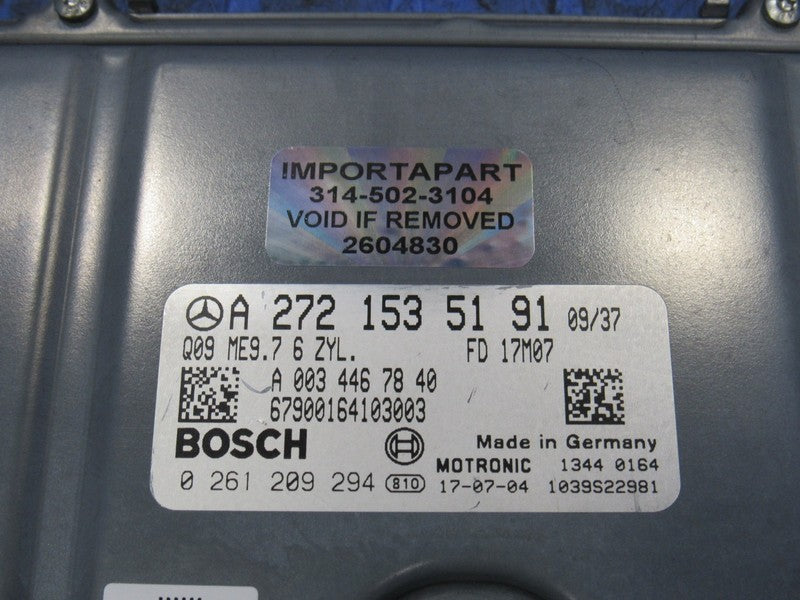 07-08 Mercedes-Benz E350 ECU ECM PCM Engine Computer UNLOCKED 272 153 