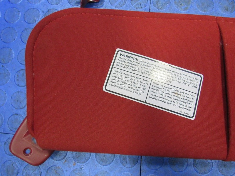 87-96 F150 F250 F350 Bronco Right Left Sun Visor Shade Red Pair Set 54