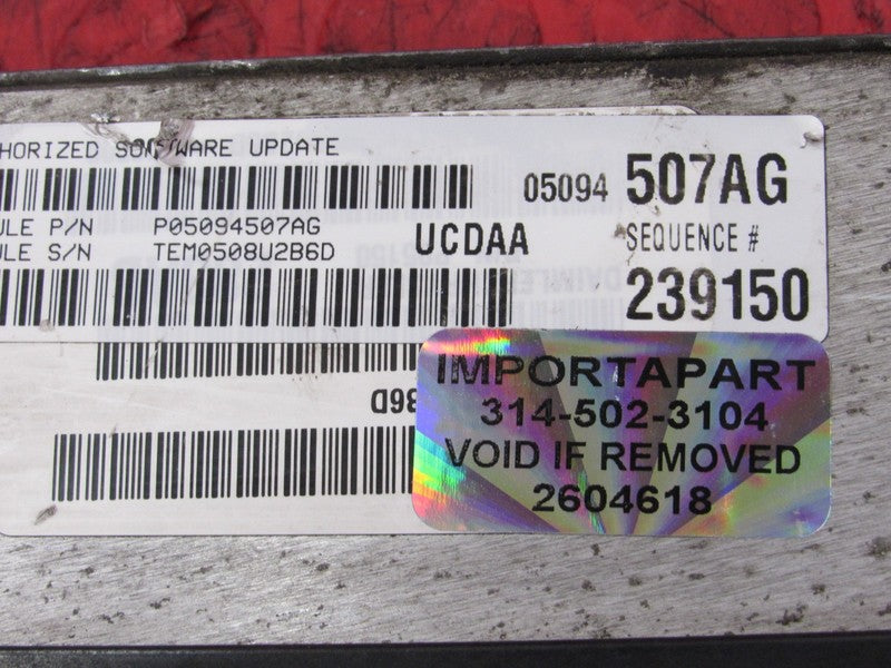PROGRAMMED PLUG & PLAY 08 Dodge Ram Truck 5.7L AT ECM 05094507AG 507 P