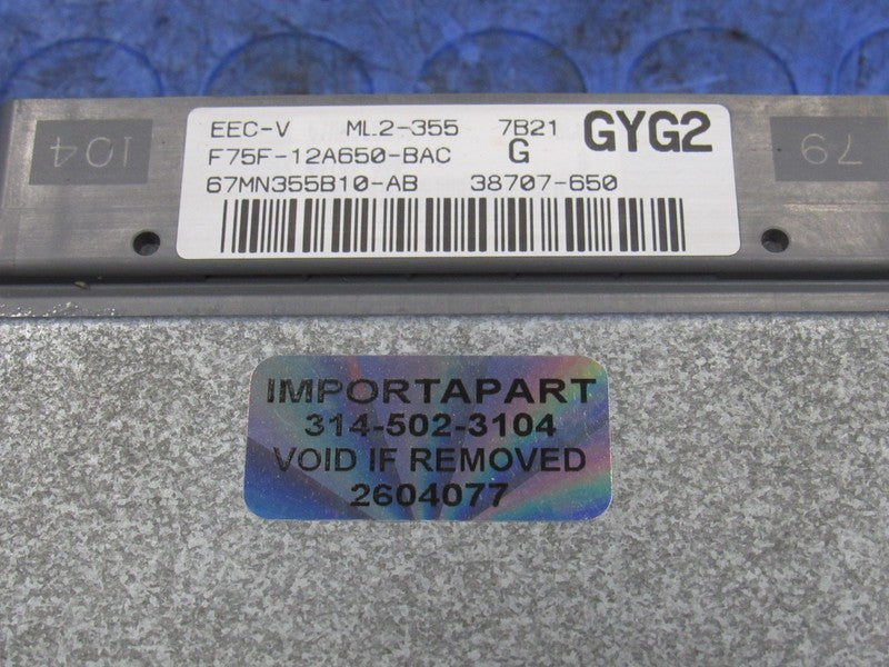 97 Ford F150 4.2L V6 MT ECU ECM PCM Engine Computer GYG2 F75F-12A650-B