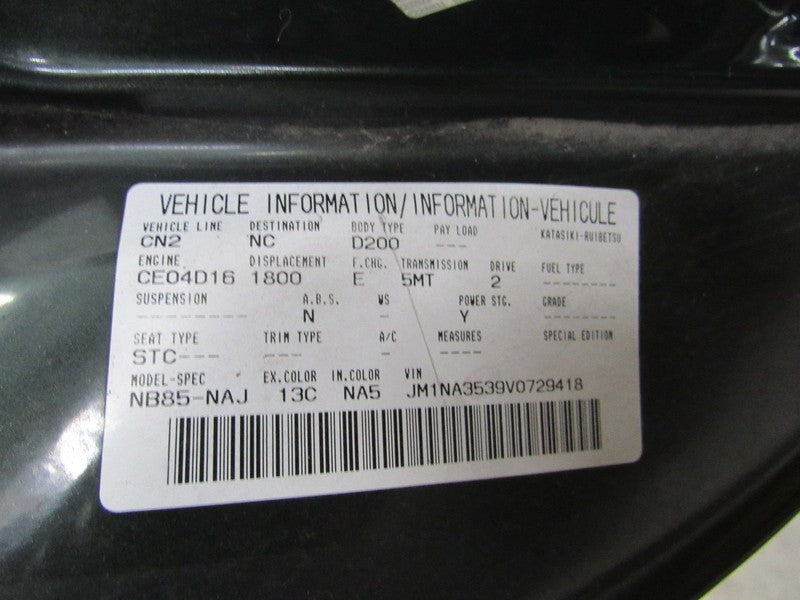 97 Mazda Miata MX-5 NA Instrument Cluster Speedometer Odometer 149589