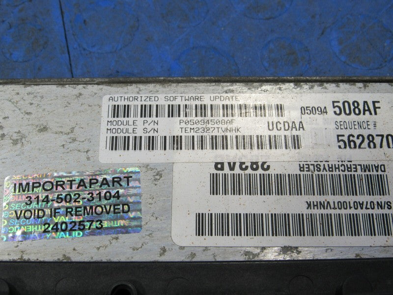 08 Dodge Ram Truck 1500 5.7L ECU ECM PCM Engine Computer 05094508AF 50