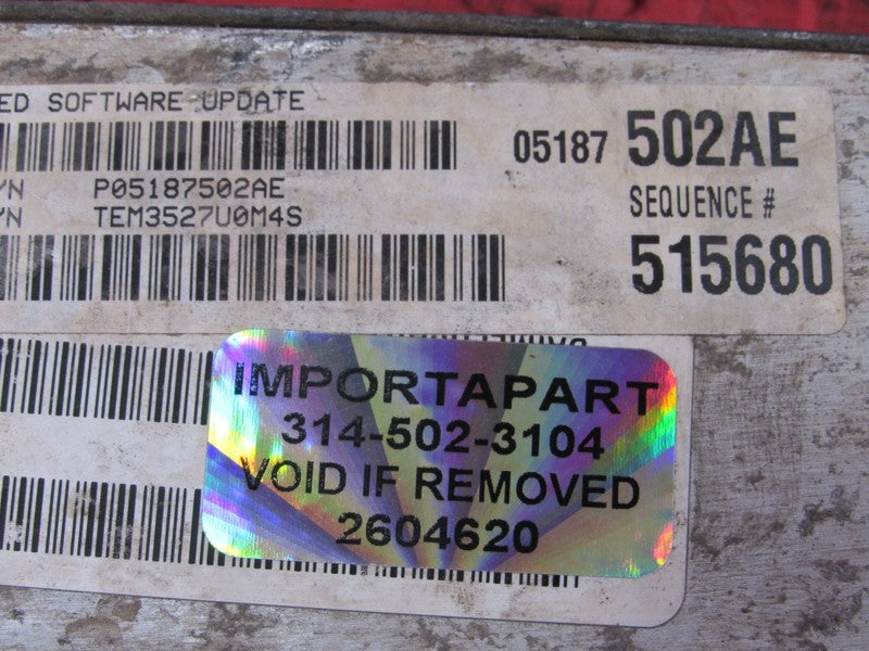 PROGRAMMED PLUG & PLAY 08 Dodge Durango 4.7L V8 4x4 ECM 05187502AE 502