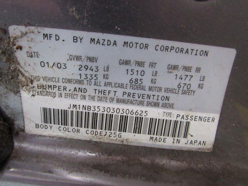 03-05 Mazda Miata MX-5 NB2 Instrument Cluster Speedometer Odometer 967