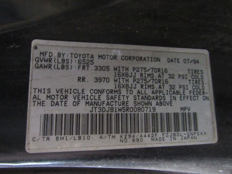 91-97 Toyota Land Cruiser 96-97 LX450 Sunroof Sun Roof Electric Drive 
