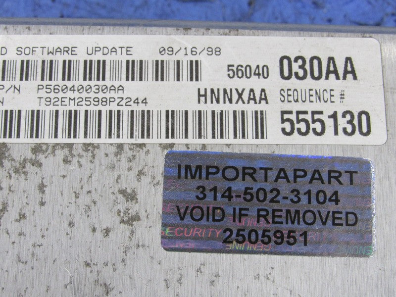 PROGRAMMED PLUG & PLAY 99 Dakota 3.9L MT ECM 56040030AA 030 PROG 5951
