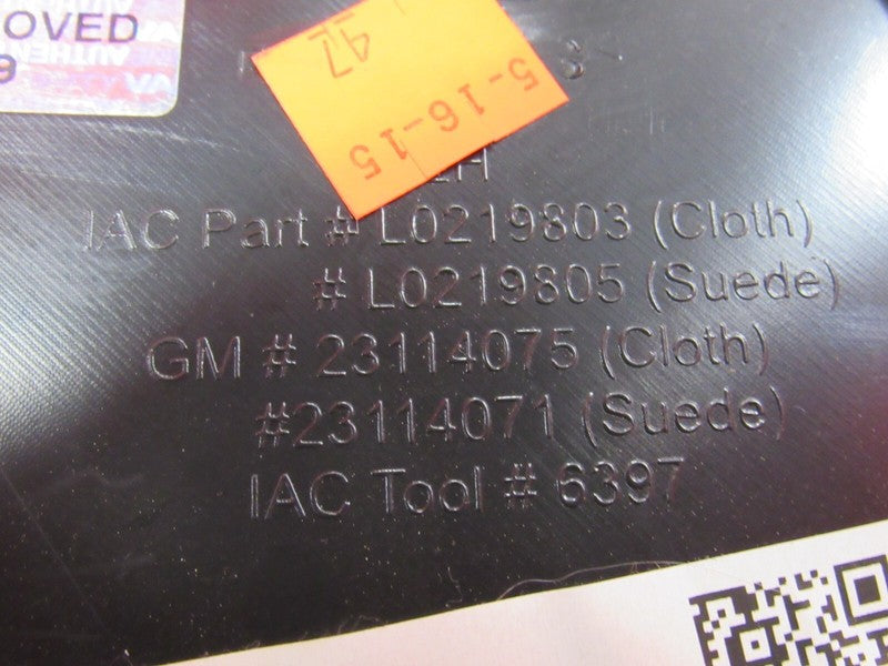 14-19 Chevrolet Corvette C7 Left Driver Rear Quarter Window Trim Panel