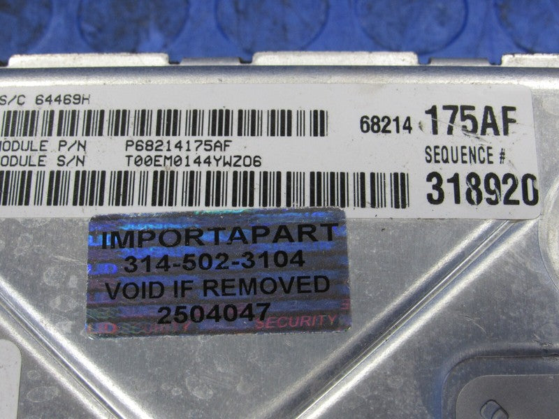 PROGRAMMED PLUG & PLAY 14 300 Charger 3.6 Fleet AWD ECM 68214175AF 175