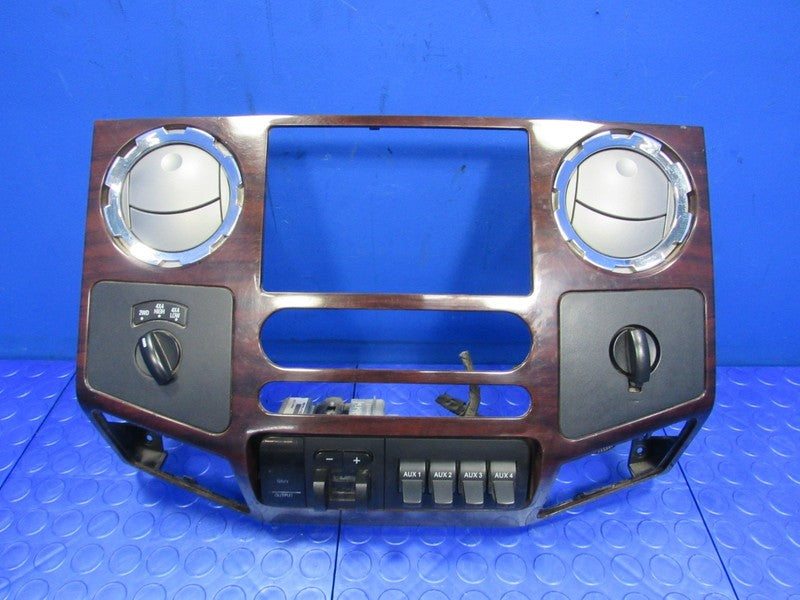 08-10 Ford F250 F350 Super Duty Heater Radio Bezel Surround Trim Woodg