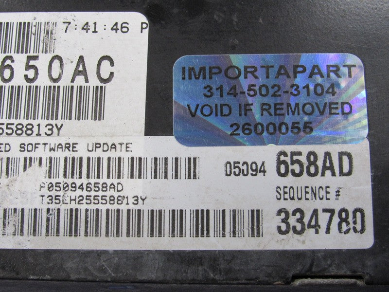 PROGRAMMED PLUG & PLAY 06 Caravan Town&Country 3.8L ECM 05094658AD 658