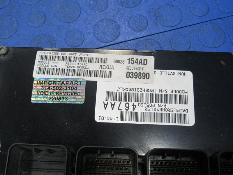 PROGRAMMED PLUG & PLAY 09 Grand Cherokee WK 3.7 AWD ECU 68028154AD 154