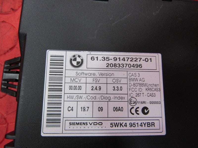 09 BMW 335i 3.0L E90 DME ECU ECM PCM CAS Engine Computer Key Set 7 592