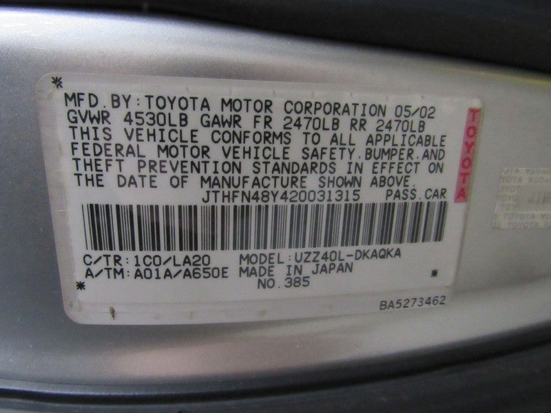 02-10 Lexus SC430 4.3L 3UZ-FE Coolant Expansion Tank Reservoir