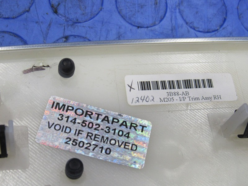 02-05 Ford Thunderbird Front Driver Passenger Dash Trim Plaque Panel B