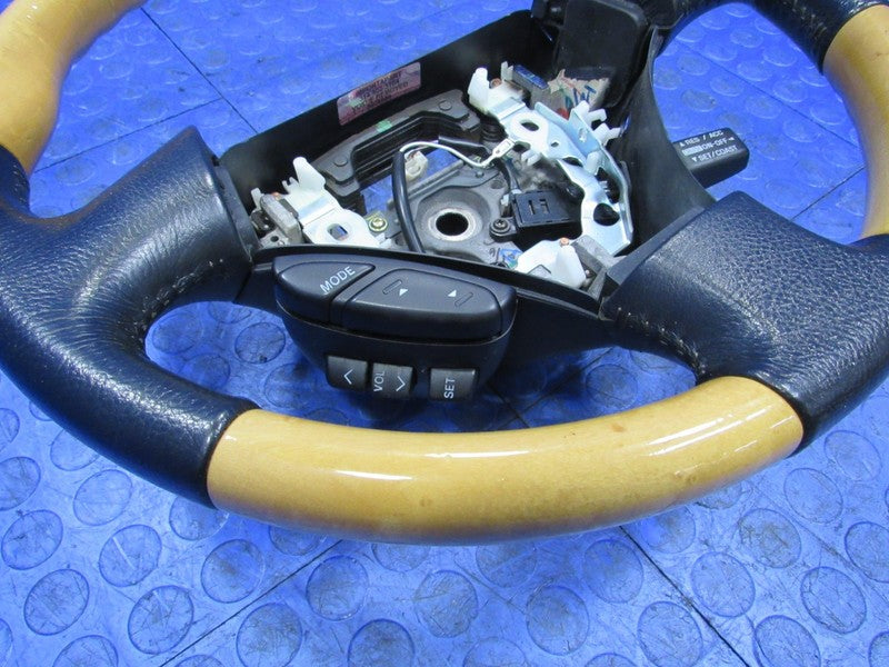 02-05 Lexus SC430 Driver Steering Wheel Wood Grain Black Leather OEM 5