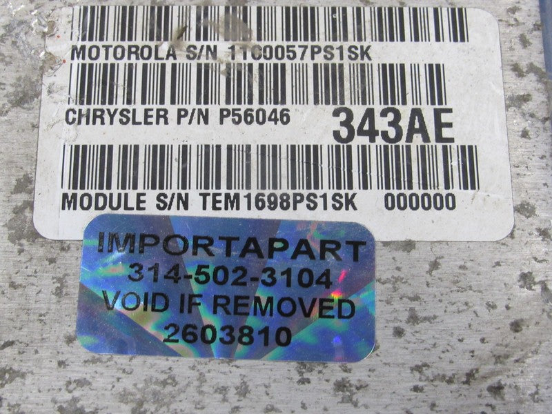 PROGRAMMED PLUG & PLAY 98 Dodge Ram Truck 5.2L AT ECM 56046343AE 343 P
