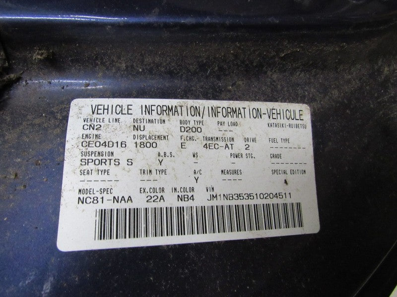 99-05 Mazda Miata MX-5 NB 1.8L Fuel Pump Assembly W Level Sending Unit