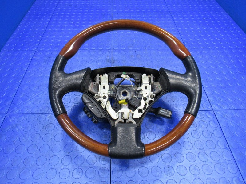 02-05 Lexus SC430 Driver Steering Wheel Wood Grain Black Leather OEM 2