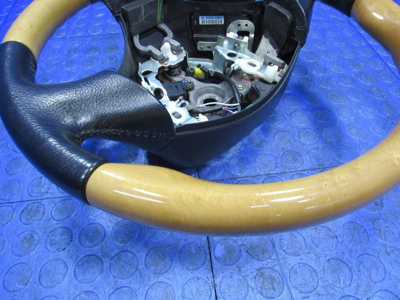 02-05 Lexus SC430 Driver Steering Wheel Wood Grain Black Leather OEM 5