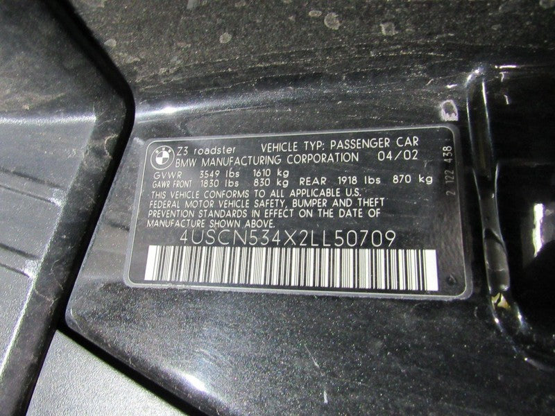99-02 BMW Z3 Roadster E36 Left LH Driver Side Sunvisor Sun Visor Sun S