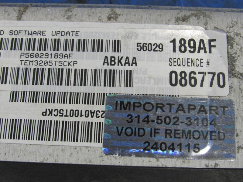 PROGRAMMED PLUG & PLAY 06 Dodge Ram Truck 3.7 V6 AT ECU 56029189AF 189