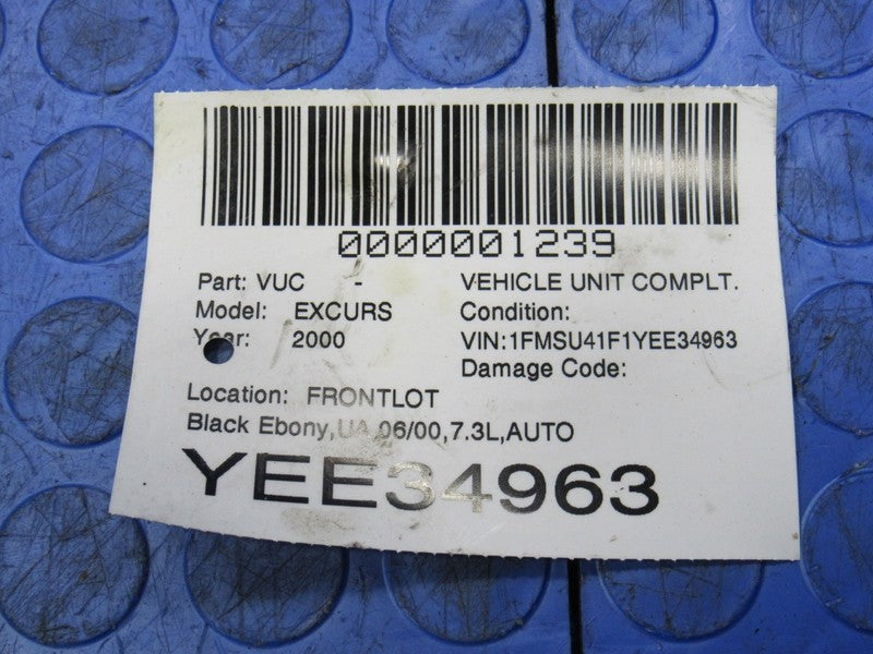 00-05 Ford Excursion Second 2nd Row Gray Center Bench Seat Belt Retrac