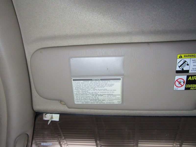 98-02 Toyota Land Cruiser Left LH Driver Side Sunvisor Sun Visor Shade