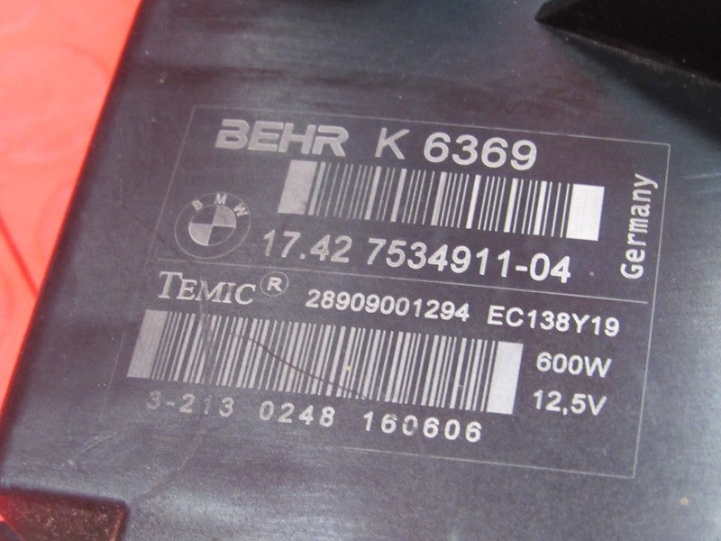 06-10 BMW 550i 6501 E60 E63 E64 Radiator Engine Cooling Fan Assembly 7