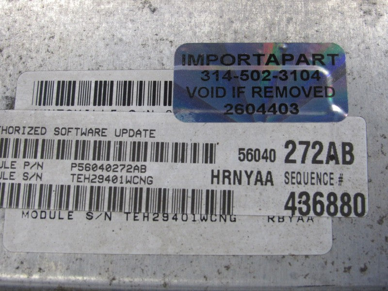 PROGRAMMED PLUG & PLAY 01 Dodge Ram Truck 5.2L MT ECU 56040272AB 272 P