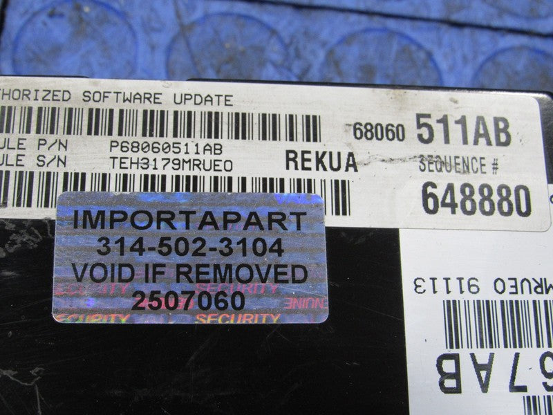 PROGRAMMED PLUG & PLAY 10 Grand Cherokee WK 3.7 AWD ECM 68060511AB 511