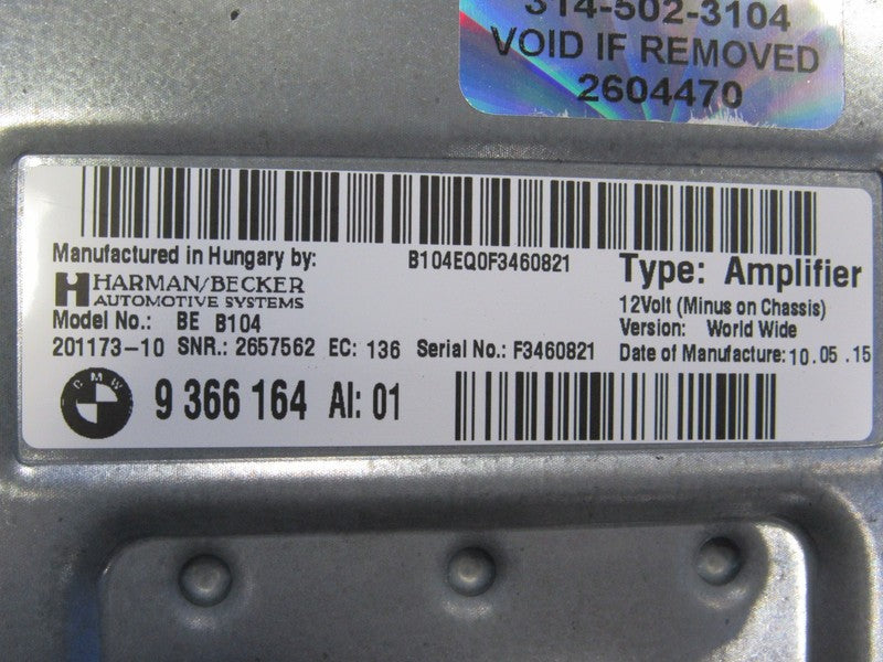 12-17 BMW 335i 435i M3 X3 X4 X5 Harman/Kardon Amplifier Amp 9 366 164 