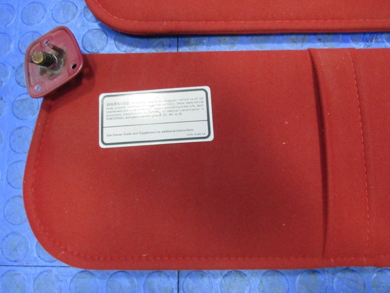 87-96 F150 F250 F350 Bronco Right Left Sun Visor Shade Red Pair Set 54
