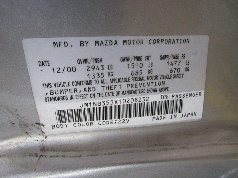 99-05 Mazda Miata MX-5 NB Left LH Driver Side Front Door Window Glass 