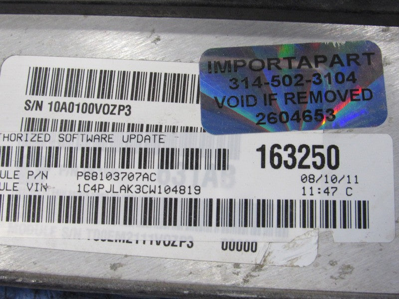 PROGRAMMED PLUG & PLAY 12 Jeep Liberty 3.7L ECM 68103707AC 707 PROG 46