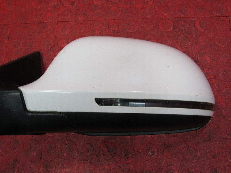 08-09 Audi A5 S5 Left Driver Side Power Door Mirror Blind Spot Ibis Wh