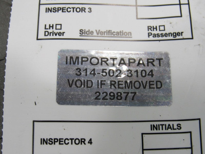 11-21 Jeep Grand Cherokee WK2 Left LH Driver Side Rear Door Glass Wind